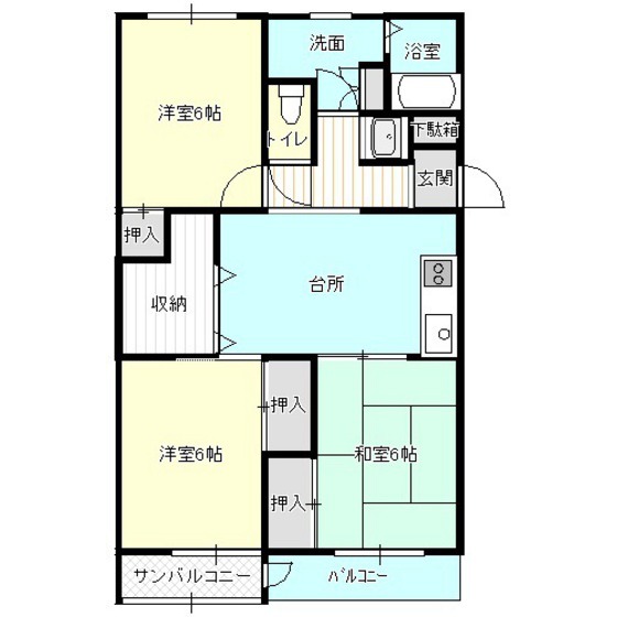 盛岡市みたけのマンションの間取り