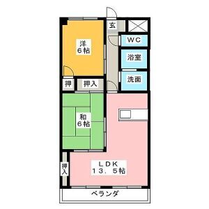 知多郡阿久比町大字草木のマンションの間取り