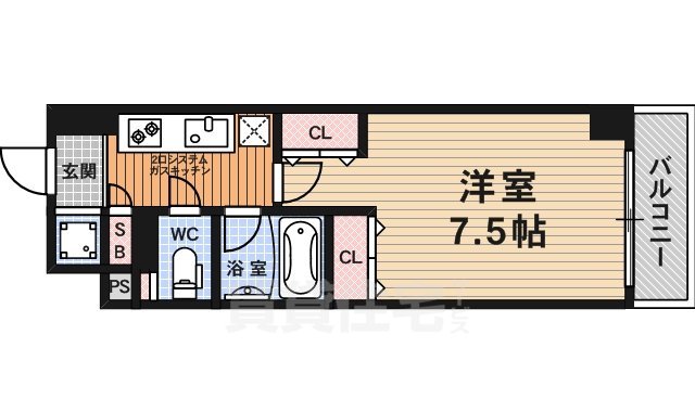 京都市中京区西ノ京南上合町のマンションの間取り