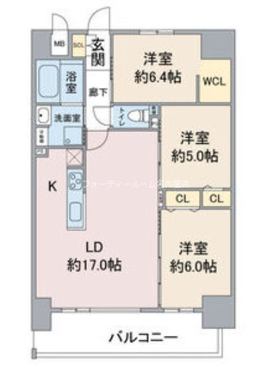 【名古屋市西区康生通のマンションの間取り】