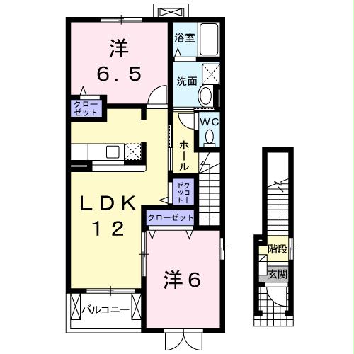 熊本県熊本市東区下江津４（アパート）の賃貸物件の間取り