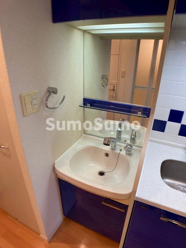 洗面設備　スペースが確保できる洗面所です