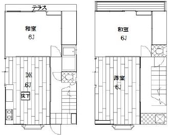 都営大江戸線 西新宿五丁目駅 徒歩7分 2階建 築44年の間取り写真