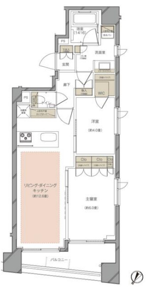 東京メトロ半蔵門線 水天宮前駅 徒歩4分 12階建 築13年の間取り写真