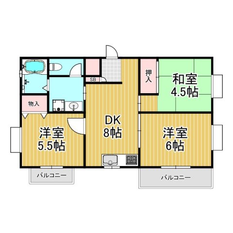 ロイヤル東園田の間取り写真