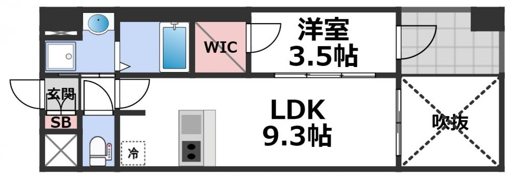 プレサンス堺筋本町ディスティニーの間取り