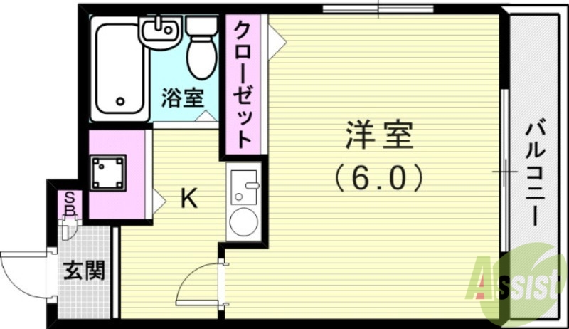 神戸市垂水区大町のマンションの間取り