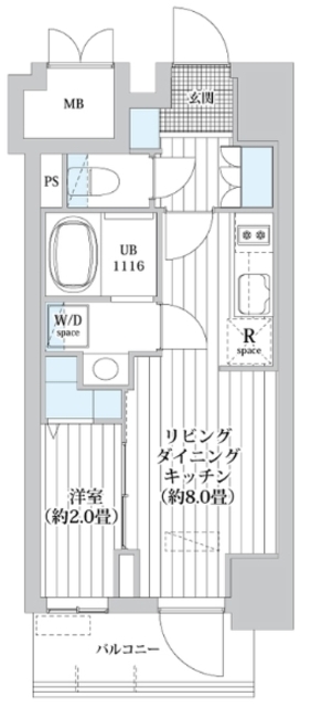 レフィールオーブ南行徳駅前の間取り