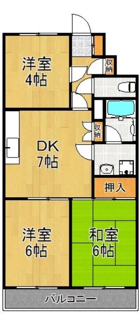 川崎市幸区南加瀬のマンションの間取り