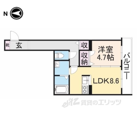 奈良市富雄北のマンションの間取り