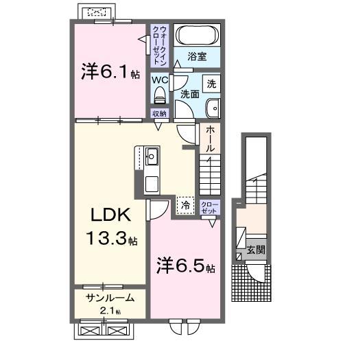 ララ・マヒナＢの間取り