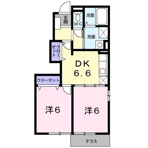 津市河芸町一色のアパートの間取り