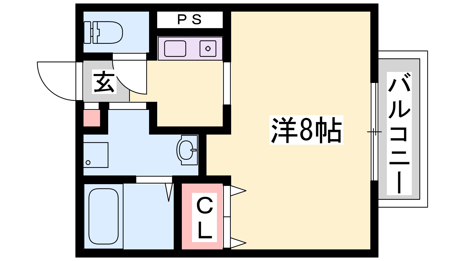 姫路市西今宿のアパートの間取り