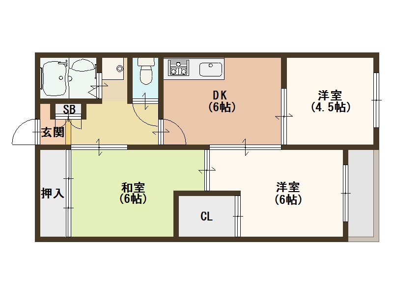 大阪市西成区岸里のマンションの間取り