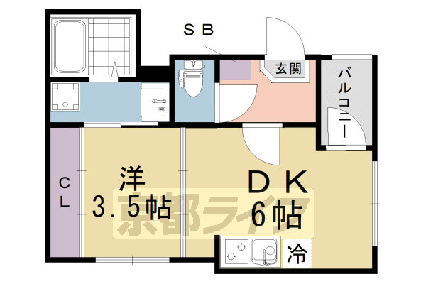 京都市伏見区深草鈴塚町のアパートの間取り