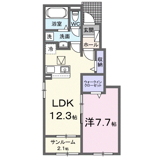 東近江市御園町のアパートの間取り