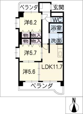 ブルースカイマンションIIIの間取り