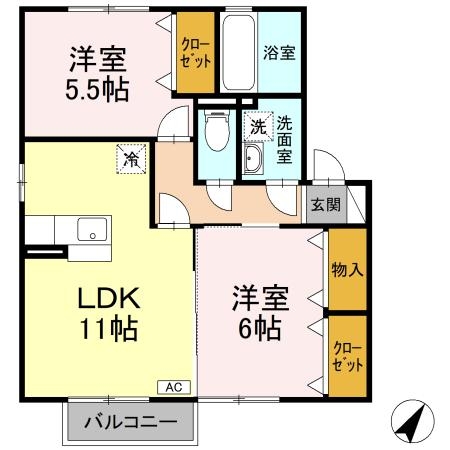 ベルドゥジュールD棟の間取り