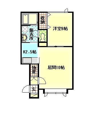 旭川市東光十四条のアパートの間取り