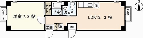 広島市西区三滝本町のマンションの間取り