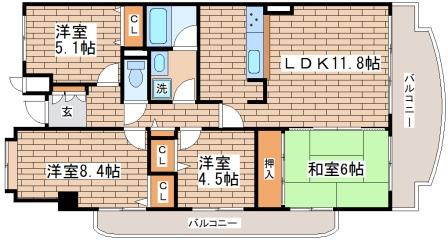 デメテル高取台の間取り