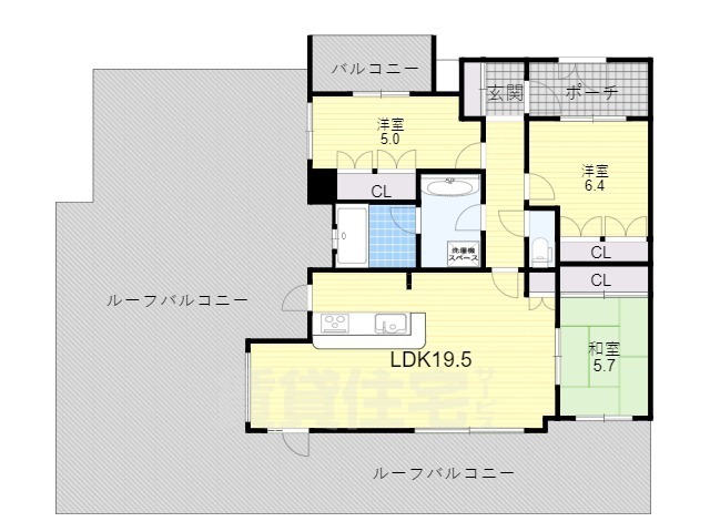 吹田市穂波町のマンションの間取り