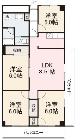 高松市屋島西町のマンションの間取り