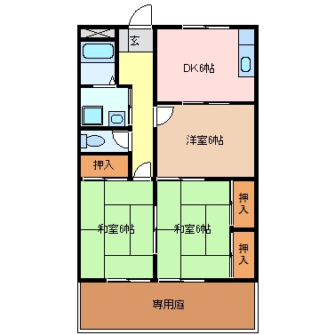 津市栗真町屋町のアパートの間取り