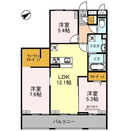 【春日部市大枝のアパートの間取り】