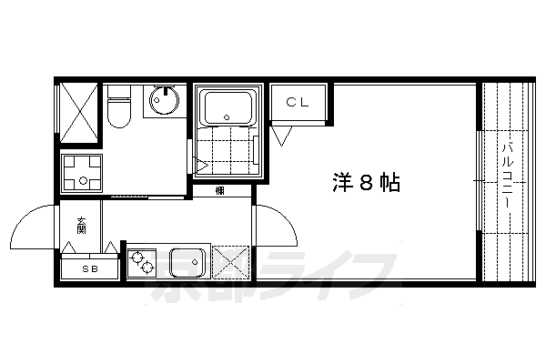 京都市中京区西ノ京職司町のマンションの間取り