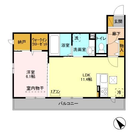 松戸市松戸新田のアパートの間取り