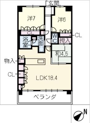 アトレ富田駅前　７０６号室の間取り