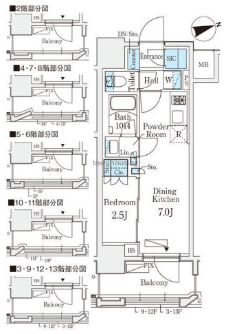 文京区湯島のマンションの間取り