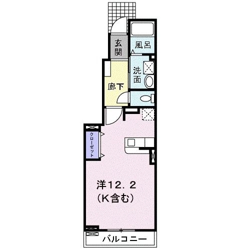 福山市御幸町大字上岩成のアパートの間取り