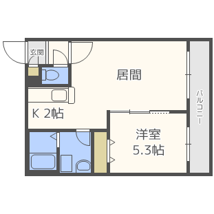 札幌市東区北十条東のマンションの間取り