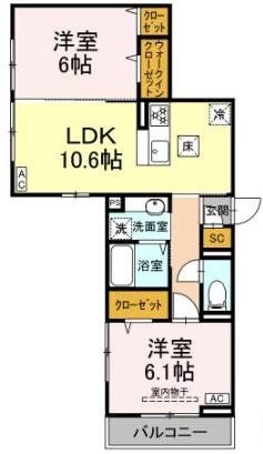 横浜市青葉区荏田西のアパートの間取り