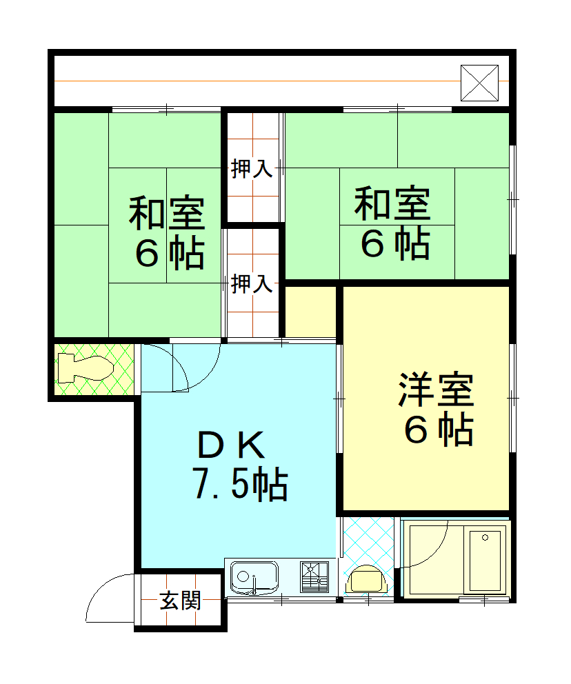 ハイツサンパレスBの間取り