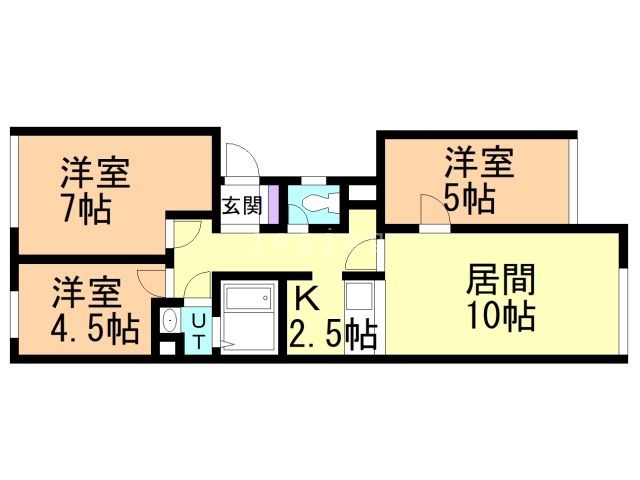 札幌市豊平区豊平五条のマンションの間取り