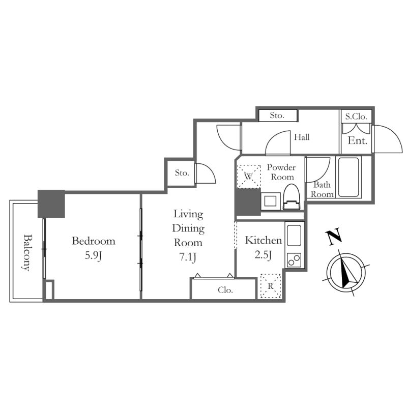 【中央区新川のマンションの間取り】