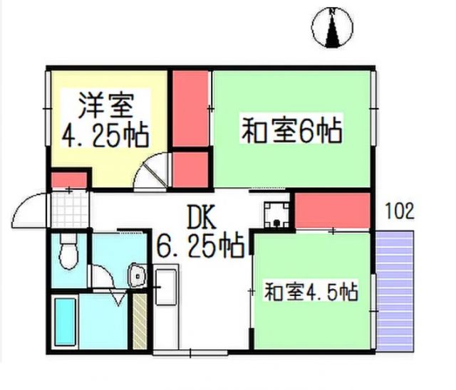 小田原市小台のアパートの間取り