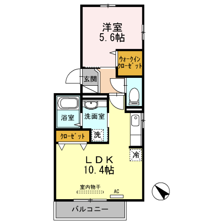 山口市小郡新町のアパートの間取り