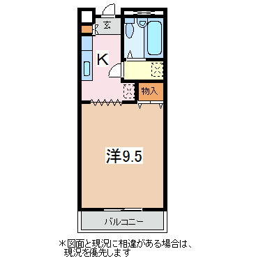 松本市小屋南のアパートの間取り