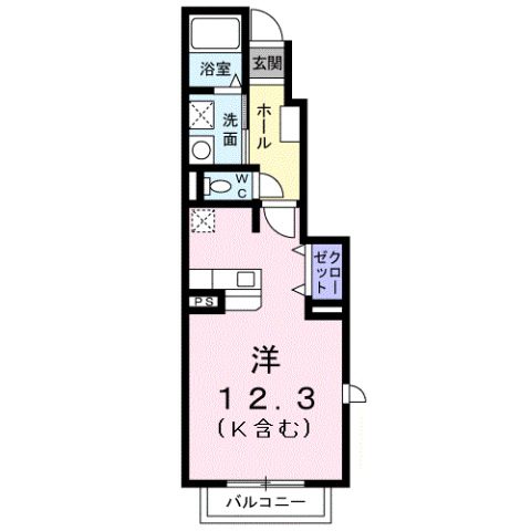 大竹市油見のアパートの間取り