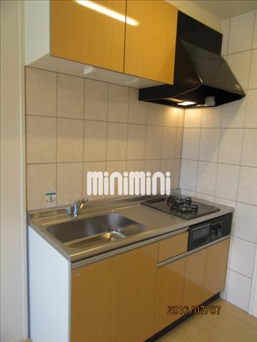 キッチン　２口コンロ付きのシステムキッチンです