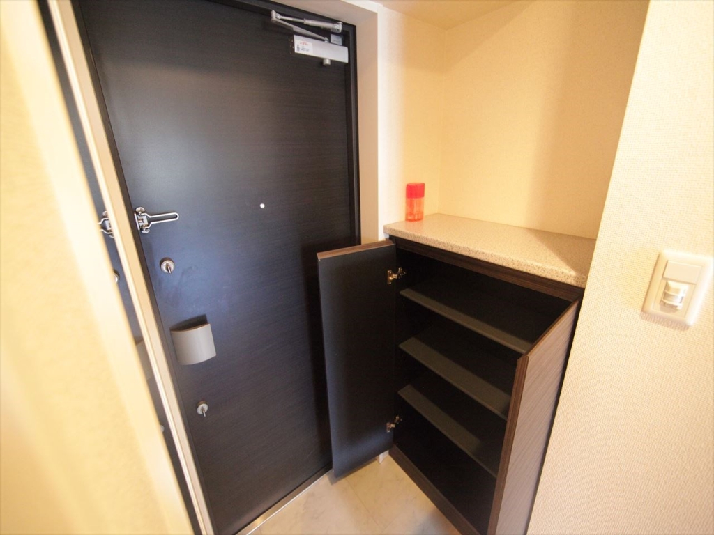 玄関　玄関　シューズボックス　姿鏡付き