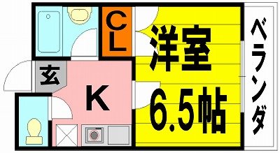 大阪モノレール本線 柴原阪大前駅 徒歩5分 3階建 築31年の間取り写真