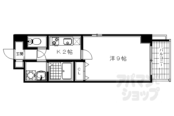 ＪＲ山陰本線 梅小路京都西駅 徒歩4分 9階建 築19年の間取り写真