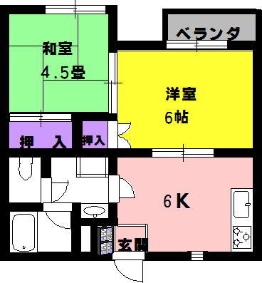 プチパレス日夏Ａ棟の間取り