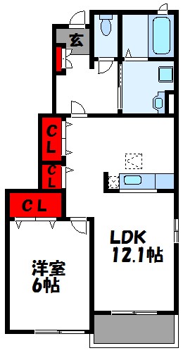 グリーンヒルズ旭Dの間取り