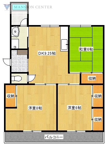 新潟市東区牡丹山のマンションの間取り